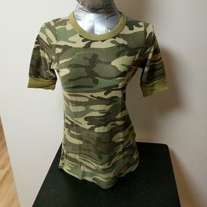 Forever camo tee waffle knit S